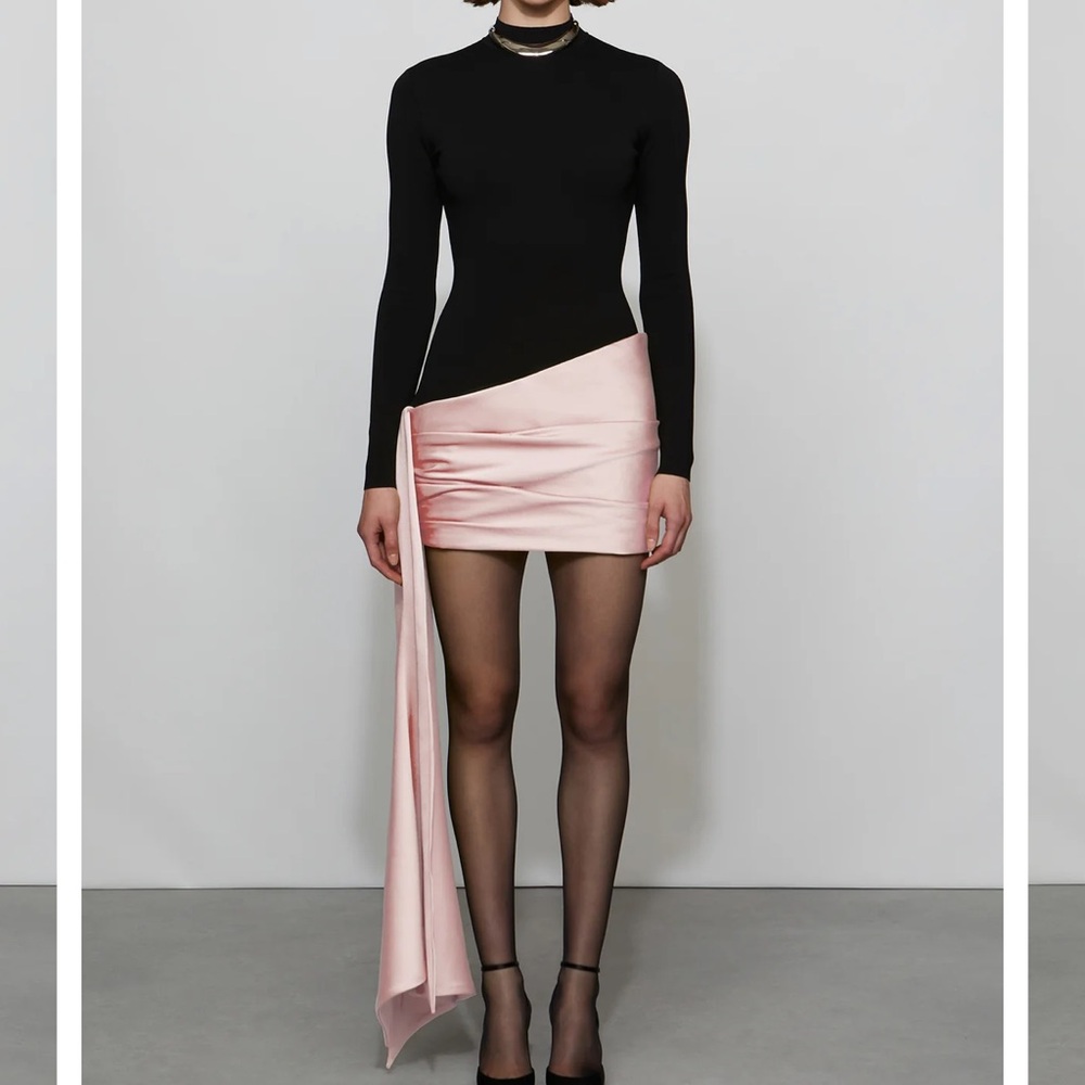 Et ochs Stylish Asymmetrical Black and Pink Dress